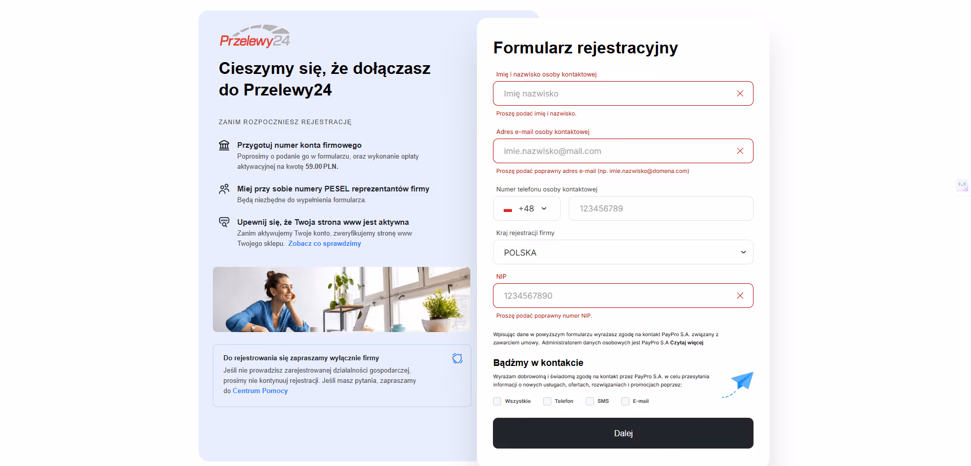 Konfiguracja integracji Przelewy24 w panelu Shopify — dane API i ustawienia dostawcy płatności.